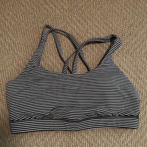 Lululemon Energy Bra (Medium Support) B-D cups, black and white pattern. Size 8